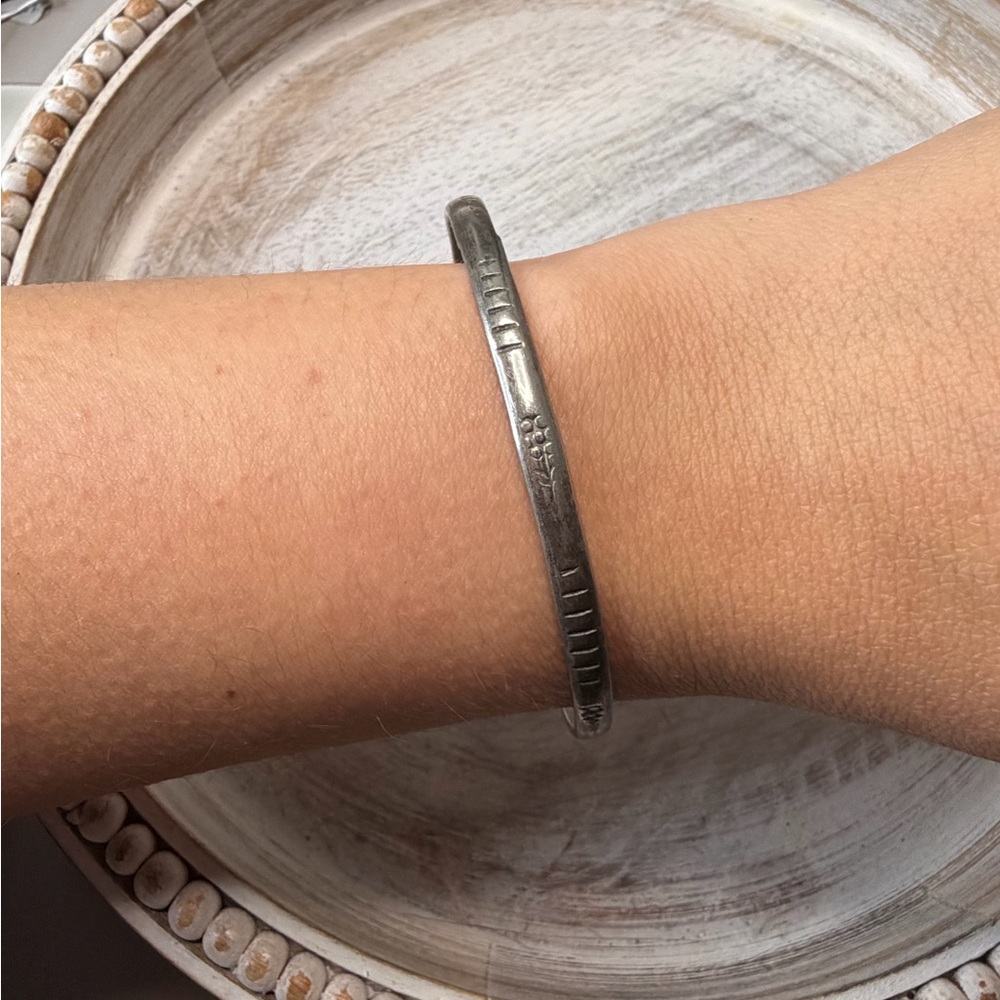 Silver Bangle Bracelet alpaca